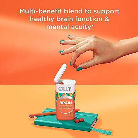 Ultra Strength Softgels para Reduzir o Estresse – GABA, Ashwagandha, L-Theanine e Melissa - OLLY