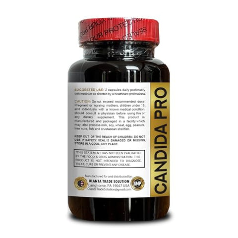 OLANTA TRADE SOLUTION - Suplemento Candida Support – Baseado em Plantas, Oregano e Ácido Caprílico Naturais, Suporte Digestivo e Saúde Intestinal, Artemísia – 2 Frascos 120 Cápsulas