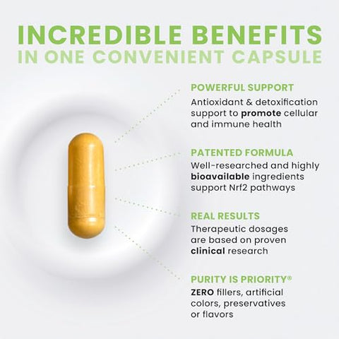 Pure Therapro Rx - Pure TheraPro Rx Nrf2 Boost – Ativador NRF-2 com Sulforafano Patenteado, Curcumina e Chá Verde | 60 cápsulas | 100% natural
