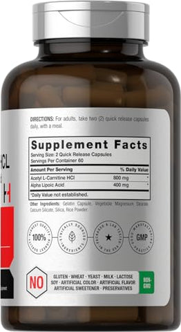 Acetyl L Carnitine HCL: Suplemento para energia e metabolismo – 100g - Horbäach