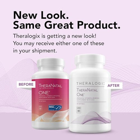 TheraNatal One – Vitaminas Pré-Natais com DHA, Vitamina D3, Ácido Fólico Metilado e Ferro – 90 Dias de Suprimento - Theralogix