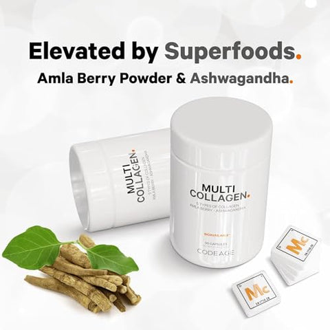 Multi Colágeno Peptídeos Cápsulas, 5 Tipos de Colágeno, Pasto-Fed - Codeage