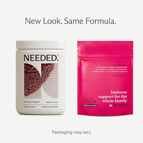 Pó de Suporte Imunológico para Toda a Família – Seguro na Gravidez – Zinco com Sabugueiro – Fácil de Tomar – Marca Immune Support - Needed.