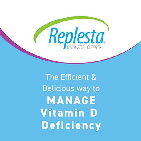 Replesta - Vitamina D3 Cholecalciferol 50.000 UI, Deficiência de Vitamina D, Wafer Mastigável Semanal, Sabor Natural de Laranja, 8 Unidades (Pacote de 1)