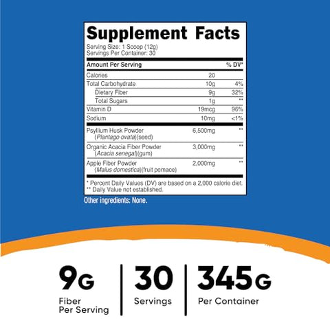 Fibra Solúvel (Sem Sabor) 30 Porções – Vegano, Não-OGM, Sem Glúten | Nutricost Brasil - Nutricost