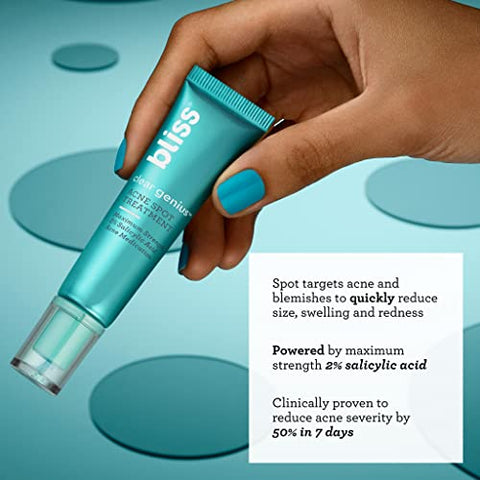 Tratamento para Acne Bliss Clear Genius – 15 ml – Ácido Salicílico 2%% – Reduz Manchas – Vegano