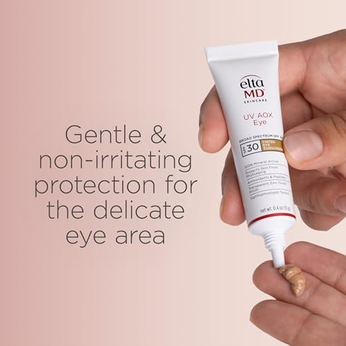EltaMD UV AOX Protetor Solar Tonalizante para Área dos Olhos SPF 30, Protetor Solar Tonalizante para o Rosto, Fórmula de Protetor Solar 100%% Mineral, Tubo de 0,4 g