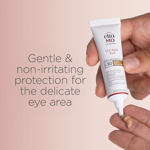 EltaMD UV AOX Protetor Solar Tonalizante para Área dos Olhos SPF 30, Protetor Solar Tonalizante para o Rosto, Fórmula de Protetor Solar 100%% Mineral, Tubo de 0,4 g