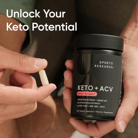 Keto Plus ACV Capsules – Suporte para dieta com 500mg de Vinagre de Maçã - Sports Research