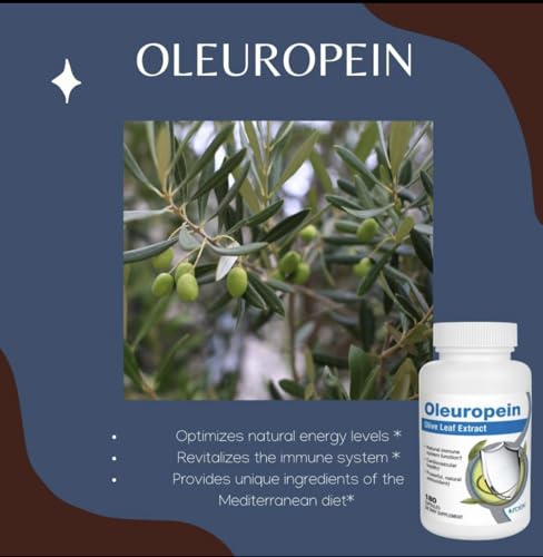 Vitamins | Oleuropein Olive Leaf | Suplemento Alimentar | Coração Saudável | Reforço do Sistema Imunológico | Suplemento Natural | 180 Cápsulas - Roex
