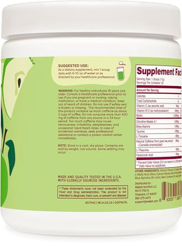 Wellah - Get-Going Mistura para Bebida Pré-Treino (Sabor Maçã Verde, 30 Porções)