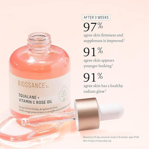 Generic - Óleo de Vitamina C com Squalane para Rosto, Óleo de Rosa com Squalane para Rosto, Hidratação Poderosa