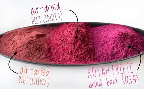 Pó de Beterraba Orgânica Cultivada nos EUA (1 Porção = 1/2 Beterraba): 30 Porções, Beterraba Liofilizada, Pó de Raiz Inteira, Adicione à Água, Suco ou Smoothies - KOYAH
