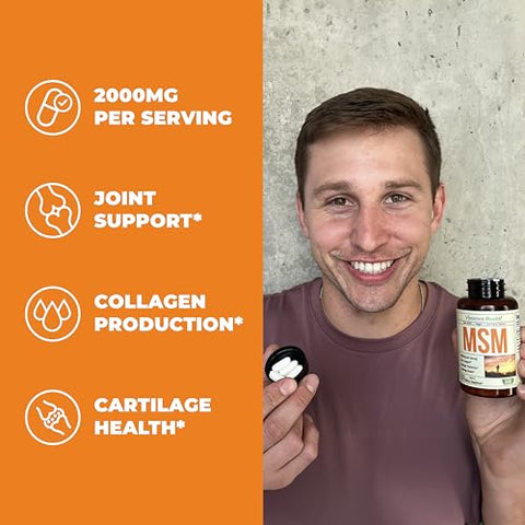 Vimerson Health - MSM 2000mg – Suporte Articular para Cartilagem | Suplemento de Alta Potência | Marca em Destaque