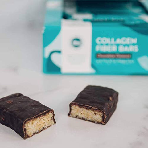 Keto Barra de Colágeno de Fibra (12 barras) – Alta Fibra, Baixo Carboidrato – Sem Glúten, Não-OGM - Dr. Kellyann