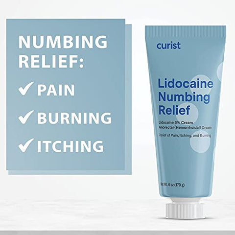Creme Anestésico Tópico de Lidocaína 5%% – Alívio Máximo da Dor – 12 oz (Pacote com 2) Tubo XL 5%% Lidocaína – Creme Forte para Dormência Eficaz – 60g - Curist
