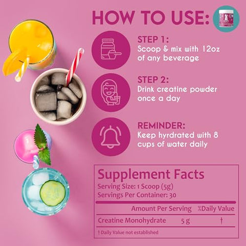 Booty Magic - Creatina para Construção de Glúteos – Revelando Ganhos de Glúteos e Crescimento Muscular para Mulheres, Micronizada para Resultados Aumentados de Bumbum – 30 Porções