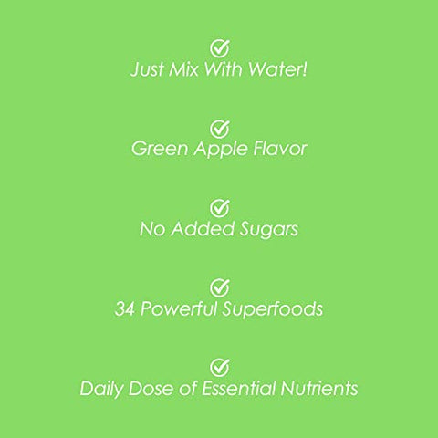 Skinny Greens: Pó Superfood de Suco Verde, Sabor Maçã Verde, Energia Natural – 100g - SkinnyFit
