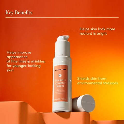 Serum Facial Complexo de Vitamina C, Tratamento Facial Anti-Envelhecimento com Ácido Hialurônico – 30ml - Naturium
