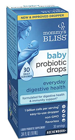 Mommy's Bliss - Gotas Probióticas para Bebês Mommy’s Bliss, Alívio Diário de Gases, Constipação e Cólicas, Suporte Imunológico, Recém-Nascidos