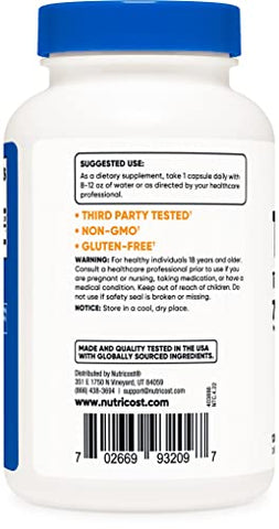 TMG 750mg – 120 Cápsulas (2 Frascos) – Aumente sua performance! - Nutricost