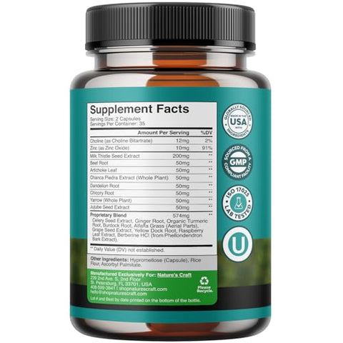 Natures Craft - Pacote de Desintoxicação do Fígado – Limpeza Completa – 100% Natural – 500ml