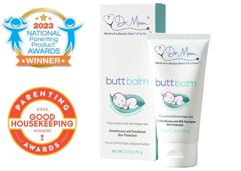 DR. MOM BUTT BALM - Pomada para Assaduras Ultra-Premium. Proteja seu bebê contra assaduras e garanta seu bem-estar