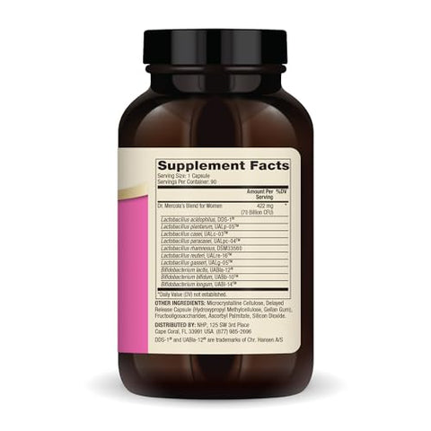 Complete Probióticos para Mulheres 70 Bilhões UFC, 90 Porções (90 Cápsulas), Suplemento Alimentar, Apoia a Saúde Digestiva, Não OGM - Dr. Mercola