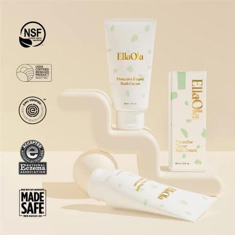 ELLAOLA - Creme Orgânico para Assaduras de Fralda de Bebê com Pele Sensível – Pomada de Óxido de Zinco 14% Alivia Irritação, Protege contra Assaduras e Inflamação, Sem Fragrância | 30g