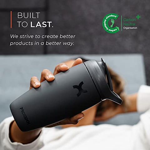 Pursuit Garrafa Shaker Isolada em Aço Inoxidável e Copo Misturador, 18oz (532ml), Verde Seagrass - Promixx