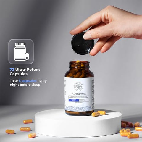 Deep Sleep Mode – Fórmula 3 em 1 Não Viciante para um Sono Perfeito de 7-9 Horas. Melhora o Sono, Sono Mais Profundo, Menos Despertares. Calma o Sistema Nervoso para um Melhor Descanso - Happy Mammoth