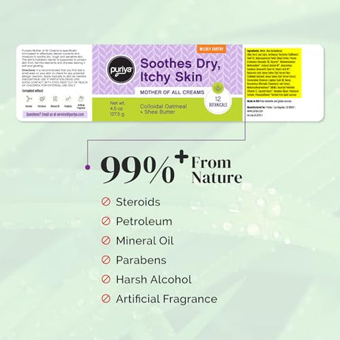 Creme Puriya Aprovado pela Associação Nacional de Eczema 4.5 oz, Alívio para Pele Seca e Coceira, Loção de Aveia Coloidal, Para Crianças, Adultos, Rosto, Mãos, Mãe de Todos os Cremes, à Base de Plantas – Compre Agora!
