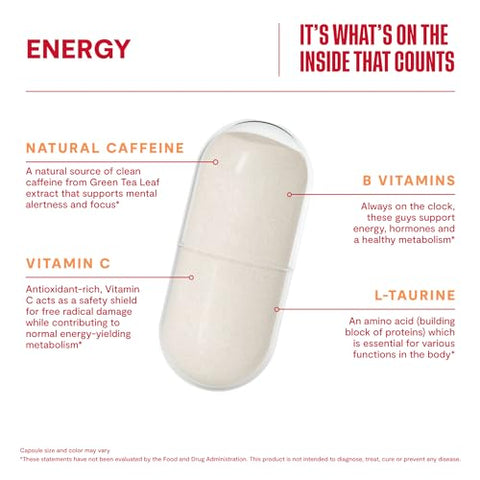 H' Habit - Habit Energy Supplement 2 Pack (120 Cápsulas) – Nova Embalagem, Energia, Alerta Mental e Foco, Cafeína Natural, Vitaminas B