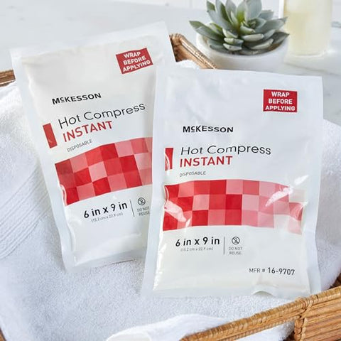 Hot Compress Descartável 6×9, 1 Unidade, 24 Pacotes – Compressa Quente Instantânea - McKesson