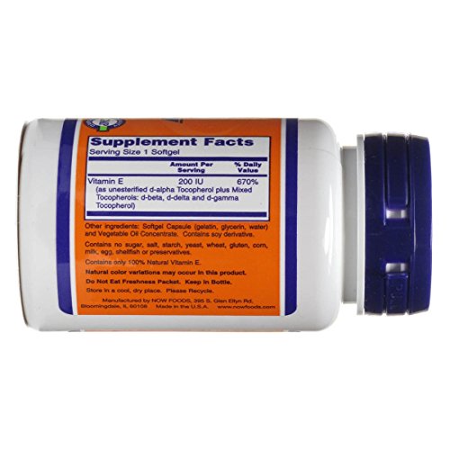 NOW Foods - Vitamina E-200 UI 100 Softgels (Pacote com 2) – Marca de Produto