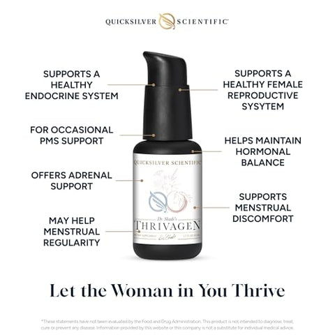 Thrivagen – Suplemento para a Saúde da Mulher com 15 Energia, Equilíbrio Hormonal | Quicksilver Scientific Thrivagen – Saúde Feminina com 15 Energia, Equilíbrio Hormonal - Quicksilver Scientific