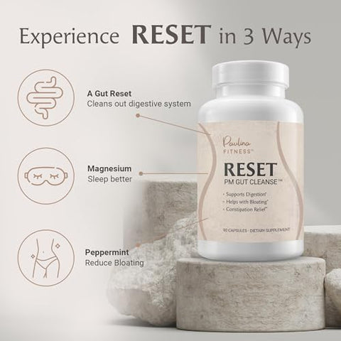 Reset – Auxílio Digestivo Noturno, Alívio de Inchaço – Marca Paulina - Paulina FITNESS
