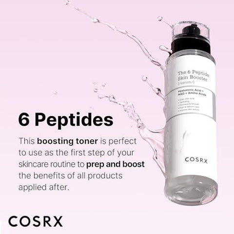 Booster Toner Serum Peptídeo Colágeno 6X 150mL, Essência Facial Renovadora da Pele, Niacinamida - COSRX