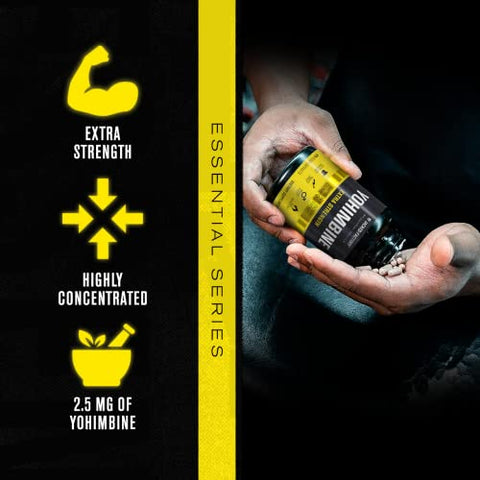 Yohimbine Extra Strength: 270 Cápsulas – Extrato Premium de Casca de Yohimbe para Usuários Experientes – Recomposição Corporal, Energia - Jacked Factory