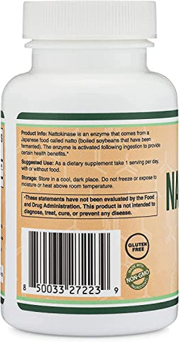 Double Wood Supplements - Nattokinase 4,000 FU – 120 Cápsulas (Derivado de Natto Japonês) Enzimas Sistêmicas para Suporte Cardiovascular e Circulatório – Double Wood