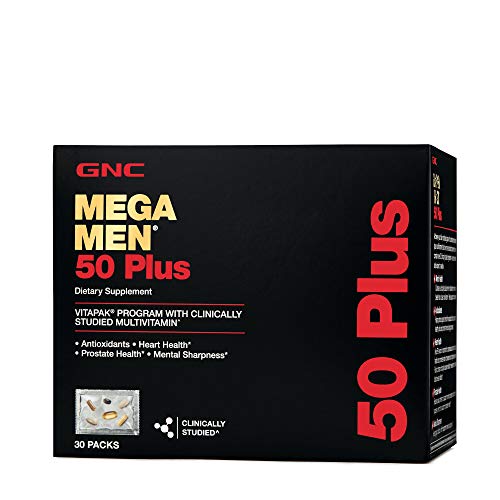 Mega Men 50 Plus Vitapak Program – 30 Vitapaks | Fórmula Multivitamínica para Homens Acima de 50 Anos - GNC