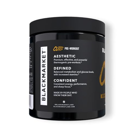 CUTS Pré-Treino – Energético em Pó Saborizado para Homens - BLACKMARKET