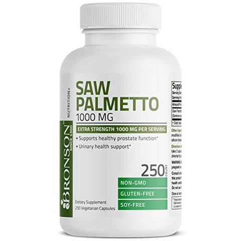 Saw Palmetto 1000 MG por Porção Extra Forte – Suporte à Saúde da Próstata – 100% Natural - Bronson