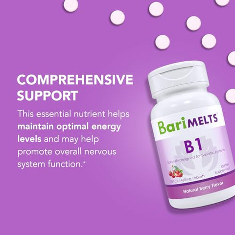 Vitamina B1-3 Fornecimento de 3 Meses (90 Comprimidos de Dissolução Rápida) – Vitaminas Bariátricas Pós-Operatórias - BariMelts
