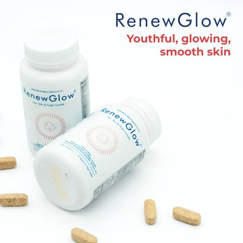 Skin Research Institute - Renewglow Biotina – Vegan Friendly – Pele, Unhas e Cabelos Saudáveis – 3 Pack –