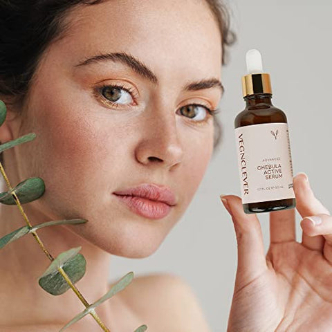 Vegnclever - Chebula Active Serum para o Rosto – Serum Antioxidante Anti-Envelhecimento com Ácido Hialurônico e Vitamina C – Hidratante  Chebula