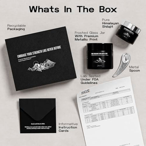 ZAILYY - Shilajit Orgânico Puro do Himalaia em Resina 80g | Testado em Laboratório