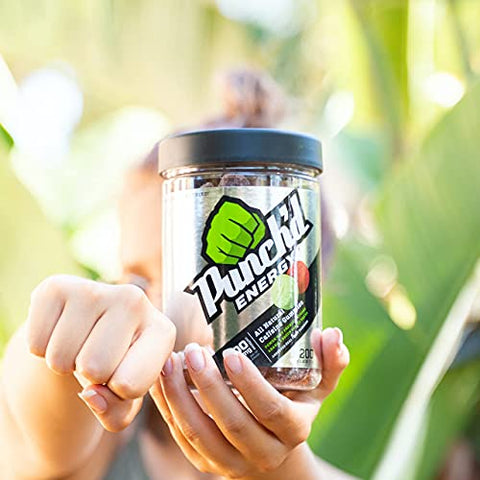 Punchd Energy - Punch’d Energy Gummies 100mg de Cafeína Natural (Frasco com 200 Unidades) – Baixo Índice Glicêmico, Baixa Caloria, Vitamina C
