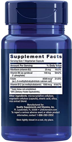Homocysteine Resist – 60 Cápsulas Vegetarianas (Pacote com 2) Vitamina B2, B6 | Resistência à Homocisteína - Life Extension