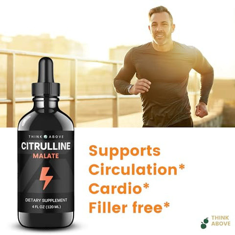 Think Above - L-Citrulline DL Malate 2:1 – Gotas Líquidas – 250 mg por Porção – 30 Dias – Topo com Conta-Gotas – Marca: [Nome da Marca]